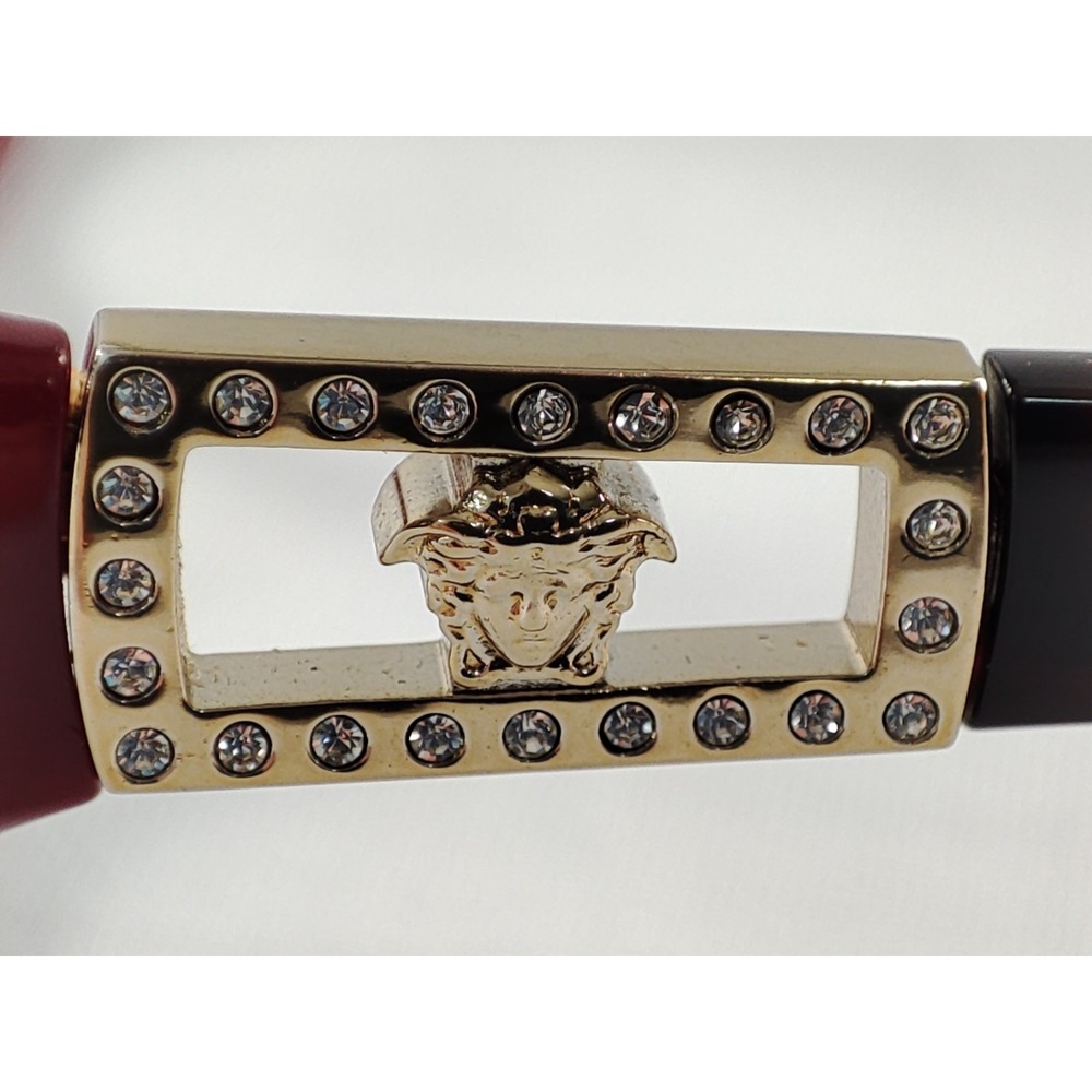 Versace MOD 3170-B 5026 Burgundy Tortoise Medusa Crystals Eyeglasses 52-16-135 - Picture 7 of 13